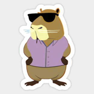 Cool Funny Capybara Sunglasses Sticker